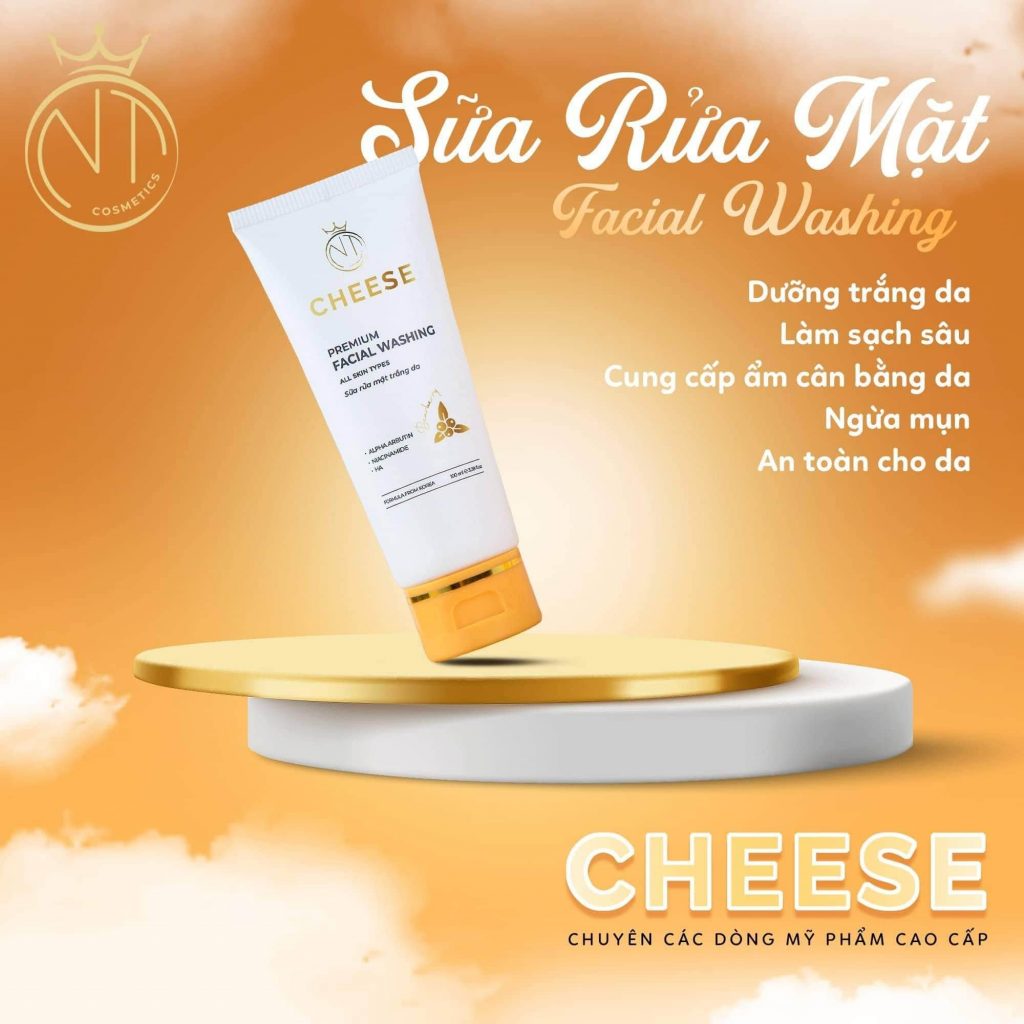 Sữa rửa mặt Premium Cheese dưỡng trắng